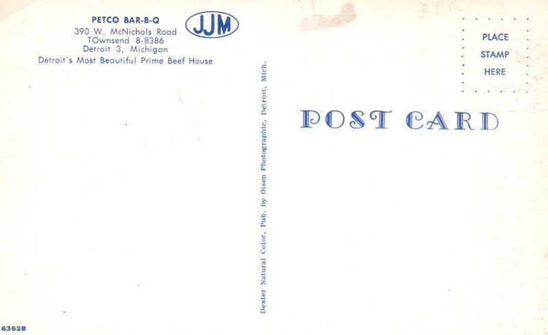 Petco Bar-B-Q - Vintage Postcard